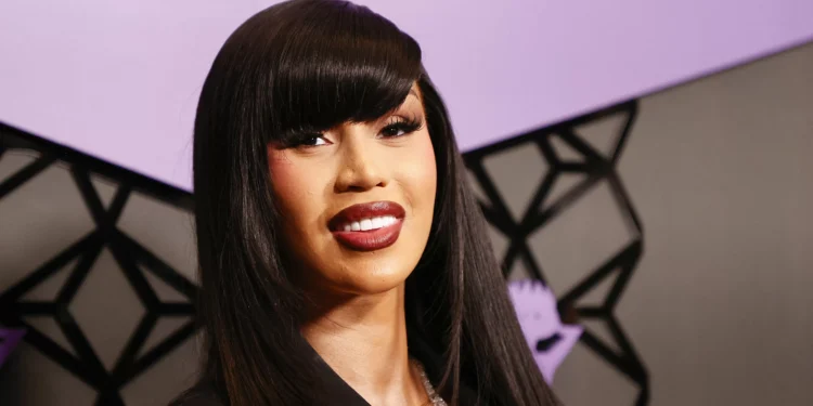 Cardi B Accessorized Her Pearl Fringe Gown With a Live Crow