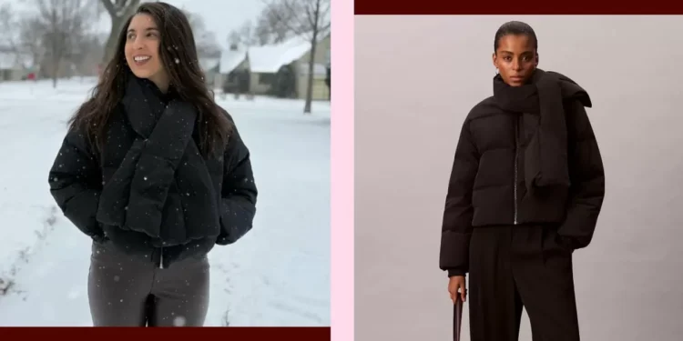 My Favorite Calvin Klein Puffer With a Built-In Scarf Is 60% Off for the Holidays