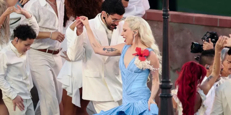 Bad Bunny Gets a Little Help From His Friends Lady Gaga & Ricky Martin at Inclusive Super Bowl Halftime Show